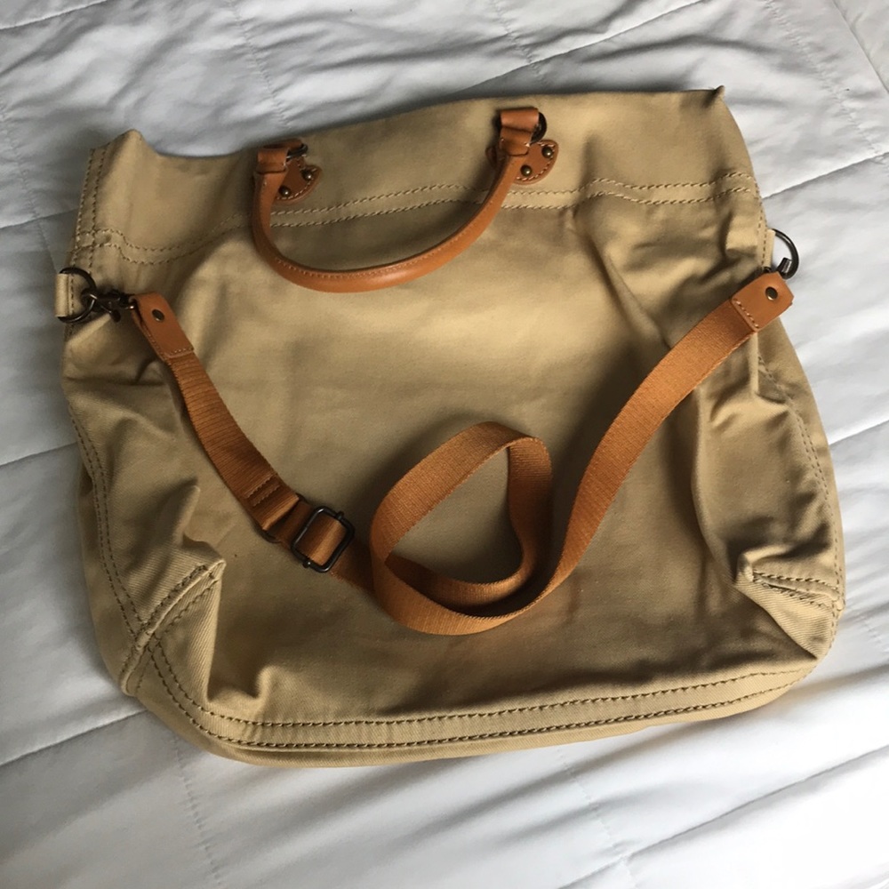 Canvas with leather handle bag